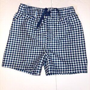 Rugged Butts 3T Boys Gingham Prep Swim Wear Tie Waist Lined UPF 50+